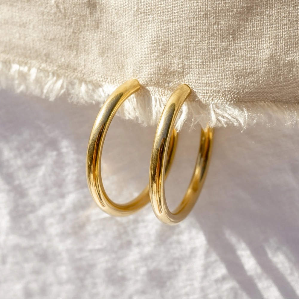 Gold Plated Stainless-Steel Hoop Earrings